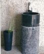 Νιπτήρας Πέτρινος Ø40*90cm Tube Nero Glossy Bati Stone