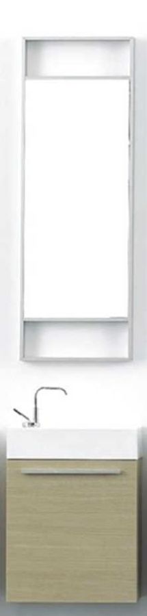 Σετ Έπιπλο Μπάνιου ECO-40 Βάση-Νιπτήρα τύπου Corian 40 εκ.,-Καθρέπτης 40*120 εκ. Χρώμα Light oak FT21.040.001LO (Εκθεσιακό)