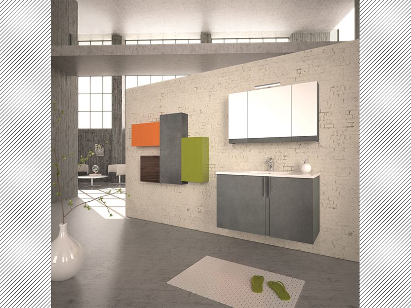 Σετ Έπιπλο Μπάνιου Βάση 100*43 εκ. MDF E1 Χρώμα Μελαμίνης Cemento -Νιπτήρας-Καθρέπτης -Φωτιστικό Savvopoulos Luxury Amazon 001