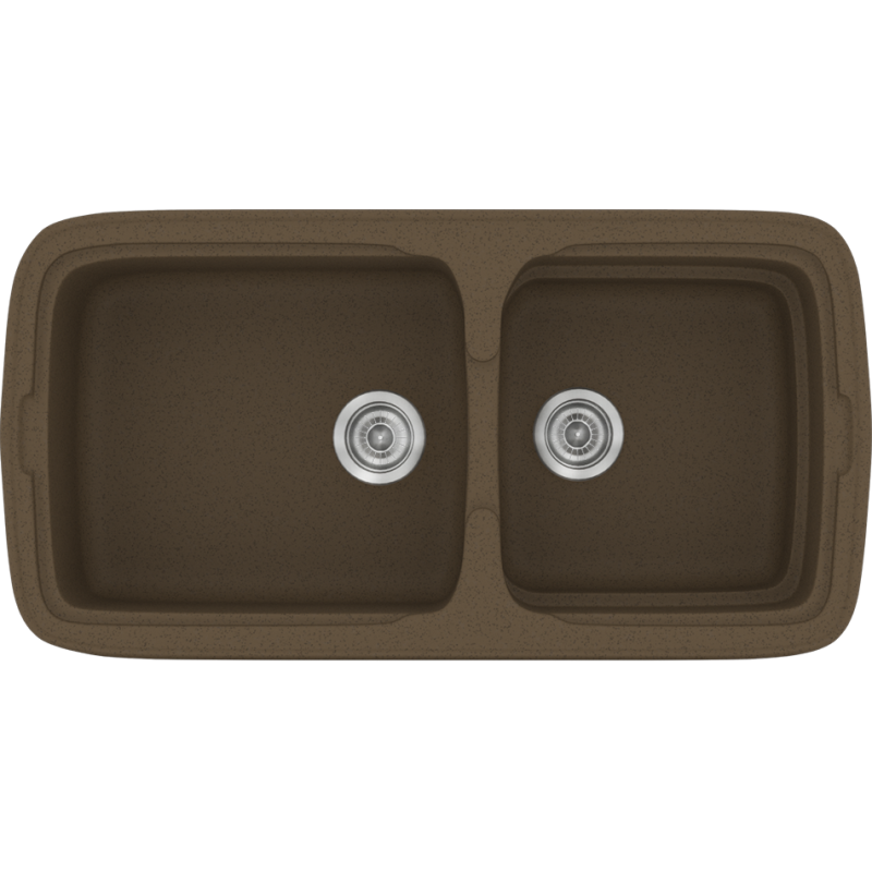 Νεροχύτης Κουζίνας 96x50,5εκ. Ένθετος Eρμάριο 100 εκ.Συνθετικός Granite Rust Sanitec Classic 305-41