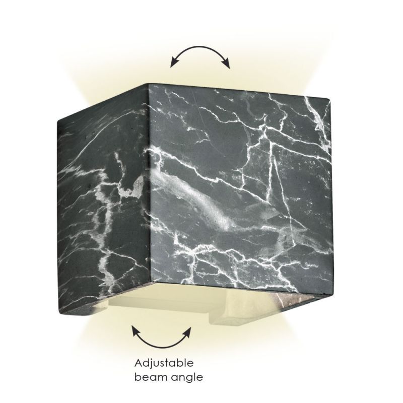 Απλίκα Επιτοίχια IP65 12w Led 3000K 828 lm Ρυθμιζόμενη Γωνία 75° Μαύρο "Μάρμαρο" Viokef Davos 4202803