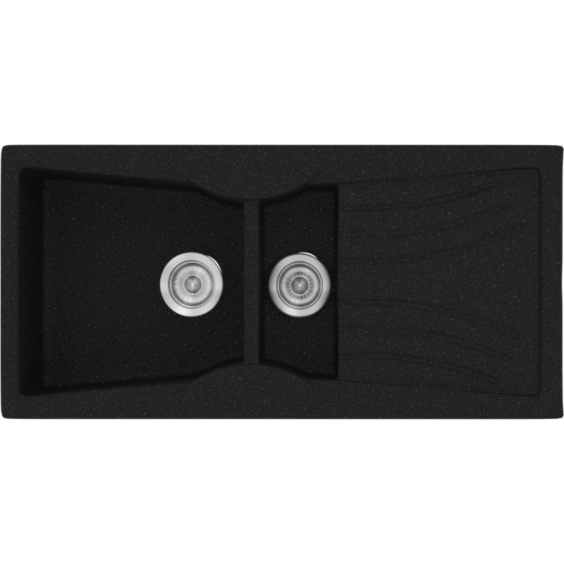 Νεροχύτης Κουζίνας Συνθετικός 104x51cm Ένθετος Eρμάριο 70cm Sanitec Classic 329-22-Metallic-Space