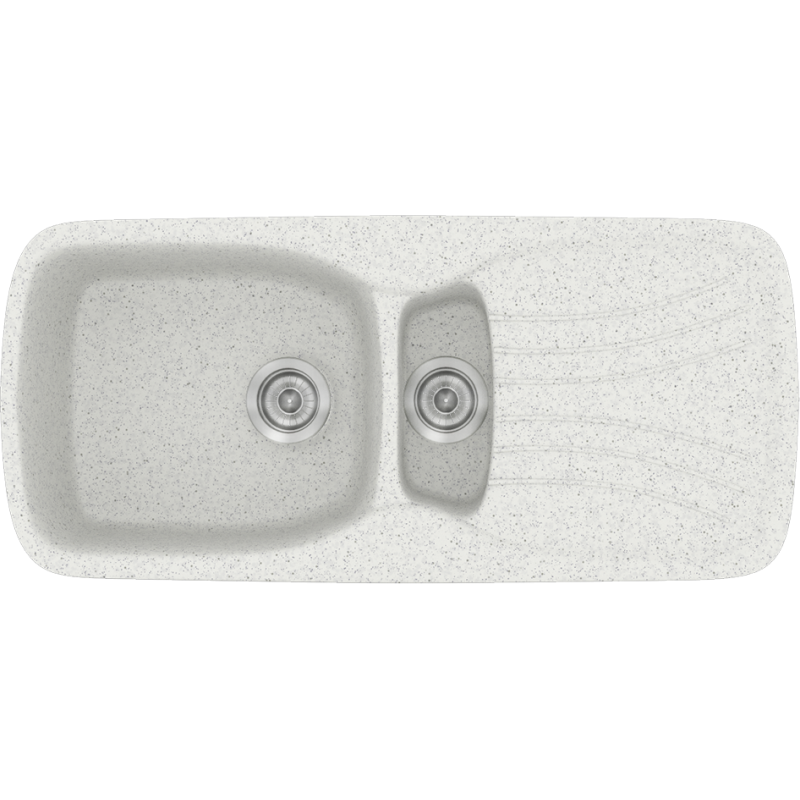 Νεροχύτης Κουζίνας 97x51cm Ένθετος Ερμάριο 60cm Συνθετικός Sanitec Classic 309-01-Granite-White