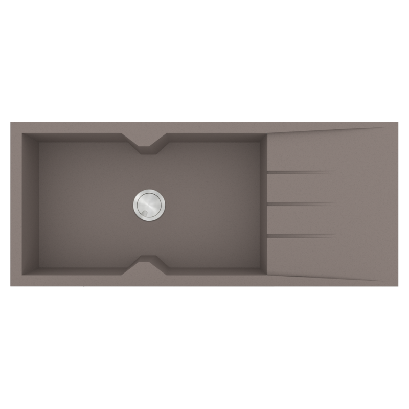 Νεροχύτης Κουζίνας 116x50cm Ένθετος Ερμάριο 80cm Γρανίτης Sanitec Ultra Granite 817-34-Sienna