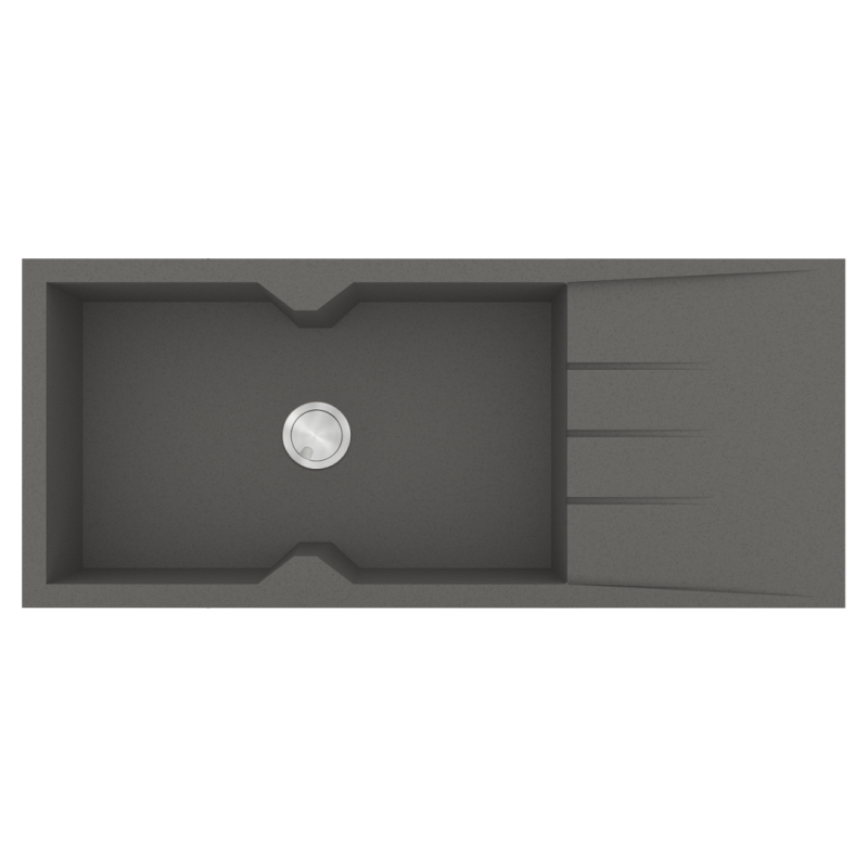 Νεροχύτης Κουζίνας 116x50cm Ένθετος Ερμάριο 80cm Γρανίτης Sanitec Ultra Granite 817-35-Pietra