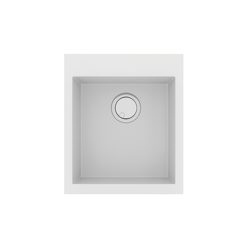 Νεροχύτης Κουζίνας 50x40cm Ένθετος Ερμάριο 90cm Γρανίτης Sanitec Ultra Granite 819-00-Bianco