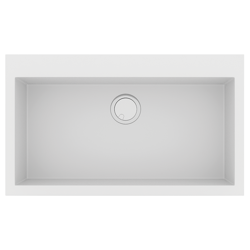 Νεροχύτης Κουζίνας 60x50cm Ένθετος Eρμάριο 60cm Γρανίτης Sanitec Ultra Granite 809-30-Bianco