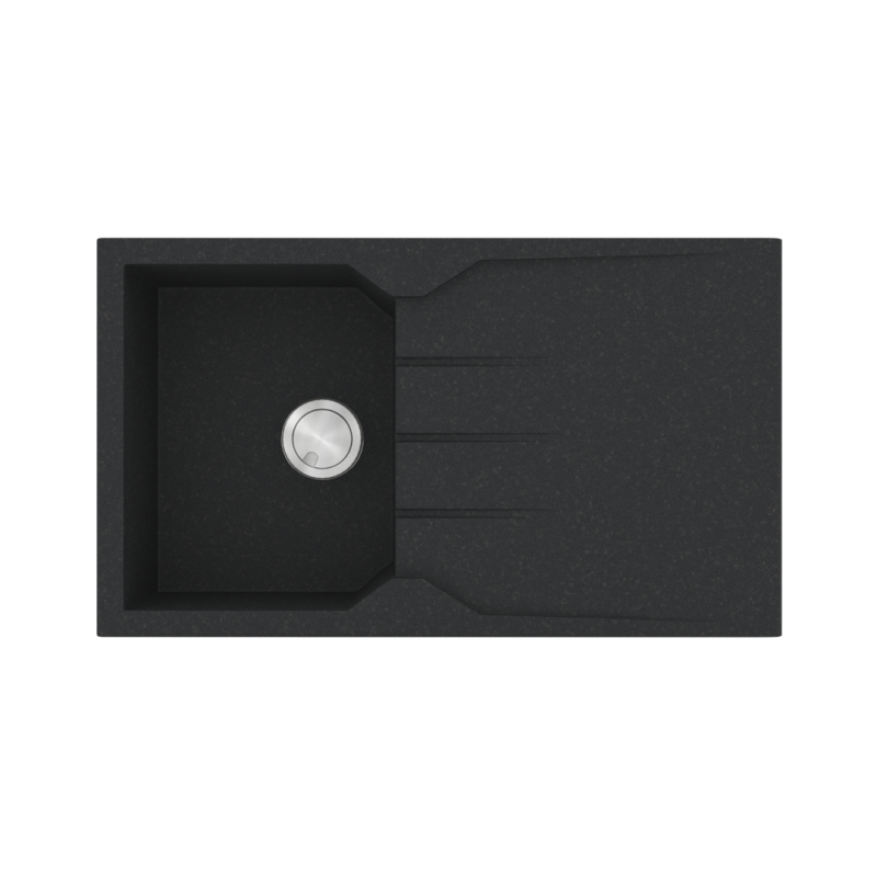 Νεροχύτης Κουζίνας Γρανίτης 86*50 εκ. Χρώμα Grafite Ένθετος ερμάριο 40 εκ. Sanitec 805