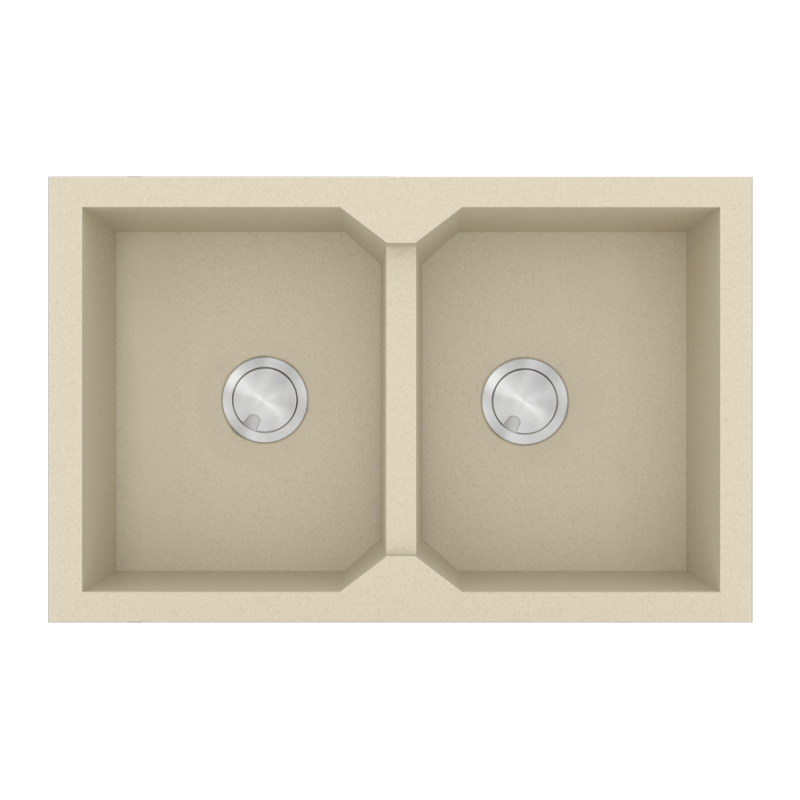 Νεροχύτης Κουζίνας 86x50cm Ένθετος Ερμάριο 90cm Γρανίτης Sanitec Ultra Granite 818-31-Ocra
