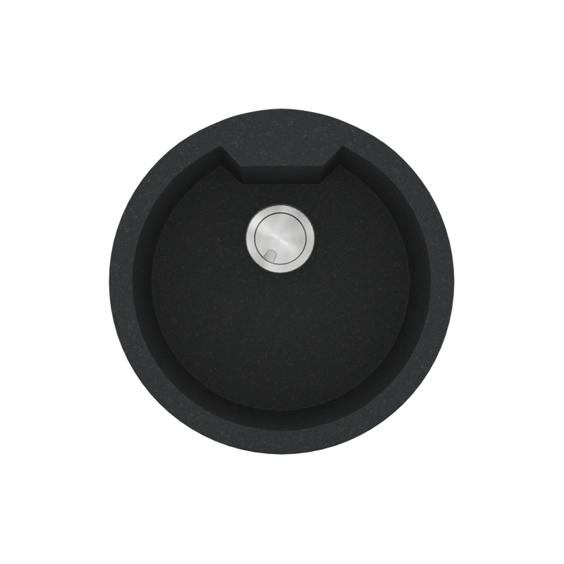 Νεροχύτης Κουζίνας Ø51cm Ένθετος Eρμάριο 50cm Γρανίτης Sanitec Ultra Granite 810-36-Grafite