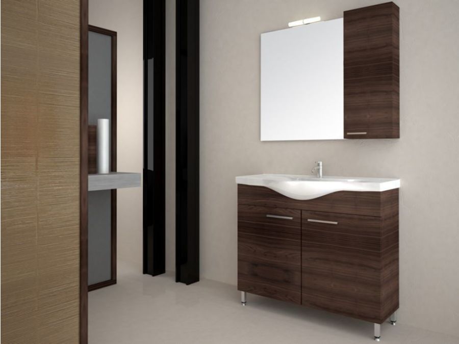 Έπιπλο Μπάνιου Σετ 100 εκ. Βάση-Νιπτήρας-Καθρέπτης-Φωτιστικό-Άνω Ντουλάπι Savvopoulos Cronos 002