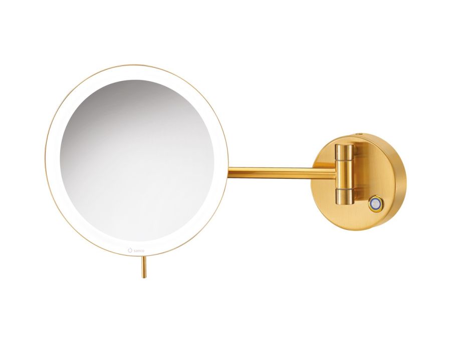 Καθρέπτης ΜεγεθυντικόςØ20*D33,5 cm IP44 5w Led 12V Ø20 εκ. Μεγένθυση *3 Brushed Gold 24K Sanco MRLED-705-AB5