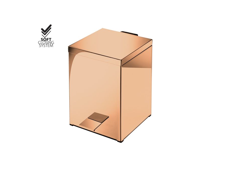 Χαρτοδοχείο 5lt 18x25*Y26,5 cm Rose Gold 24K Soft Closing Sanco Waste Bins 90677-A06