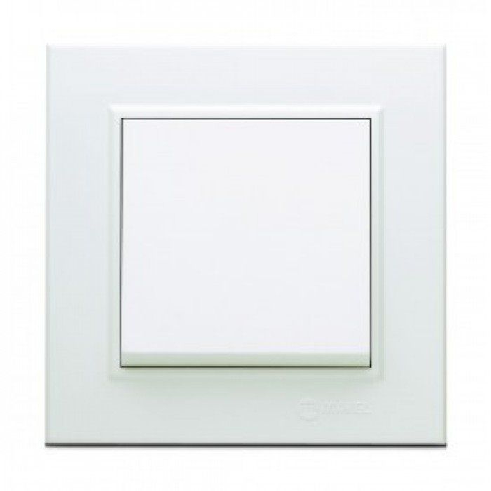 Διακόπτης Τοίχου Χωνευτός Κ/Μ (Κομιτατέρ) Διπλός Λευκός Μεγάλο Πλαίσιο Makel Karea 5718710156