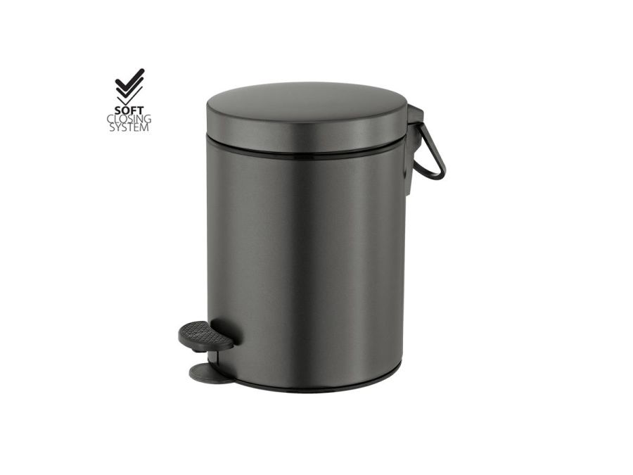 Χαρτοδοχείο 5lt Χρώμα Graphite Dark Soft Closιng Sanco Waste Bins 90680-122