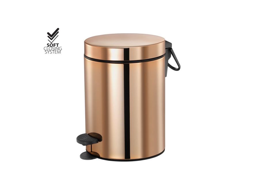 Χαρτοδοχείο 5lt Χρώμα Rose Gold 24K Soft Closιng Sanco Waste Bins 90680-A06