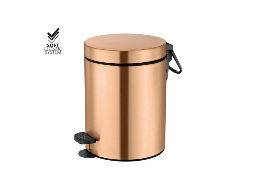 Χαρτοδοχείο 5lt Χρώμα Brushed Gold 24K Soft Closιng Sanco Waste Bins 90680-AB5