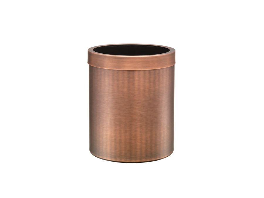 Χαρτοδοχείο Ανοιχτό 5lt Sanco Ø20,5xH24,5 cm Open Bins Brass Old Copper Mat 90660-M26