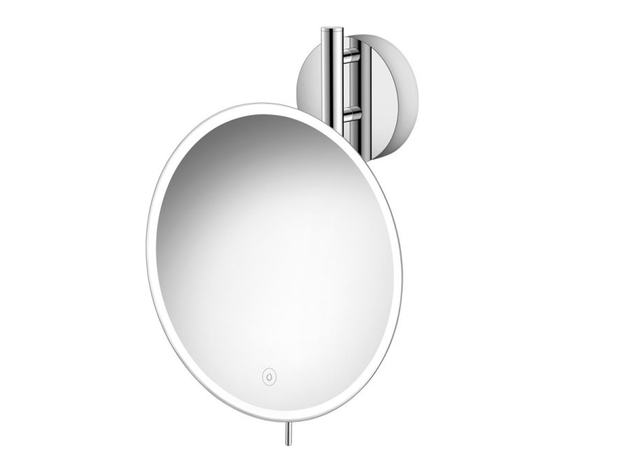 Καθρέπτης Μεγεθυντικός Led 5w IP44 Επιτοίχιος Ø25 εκ. Μεγέθυνση x5 Chrome Sanco Mirrors MRLED-764-A03