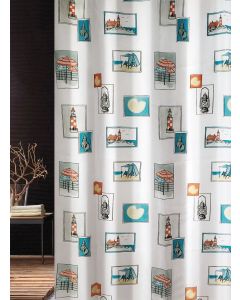 Κουρτίνα Μπάνιου Μ180xΥ200εκ. Υφασμάτινη Polyester Joy Bath Seaside Multi 002-000008