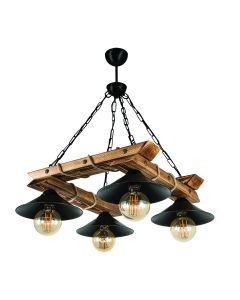 PDT 2060-4 ΤΕΤΡΑΓΩΝΗ ΞΥΛΙΝΗ ΒΑΣΗ ΜΕ ΚΑΜΠΑΝΑ ΚΑΠΕΛΑ 4xΕ-27 ARlight 0103456