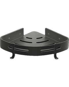 Θήκη-Ραφιέρα Μπάνιου Γωνιακή Μονή 22,5*22,5*Υ,5,8 cm Μαύρο Ματ Stainless Steel 304 Domistyle 270111B