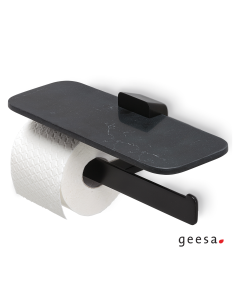 Χαρτοθήκη Διπλή με Εταζέρα Shift Geesa Black Matt 9948-400