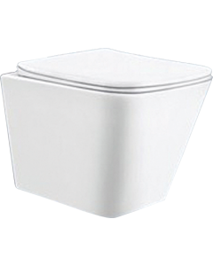 Λεκάνη Κρεμαστή 48 εκ. με σύστημα Rimless, Κάλυμμα Β.Τ Duroplast Soft Close με εκτόνωση Domistyle Paros 3103