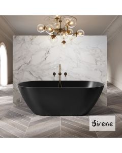 Μπανιέρα Solid Surface Ελεύθερης Τοποθέτησης CUSCO Freestanding 165x85, Sirene Black Matt CUS16585-401