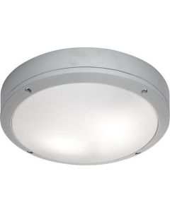 Πλαφονιέρα Αλουμινίου Γκρι με σκιάδιο PC Ø27,50 cm 2*E27 IP54 Viokef Leros R 4049200