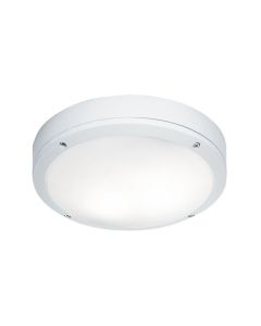 Πλαφονιέρα Αλουμινίου Λευκή με σκιάδιο PC Ø27,50 cm 2*E27 IP54 Viokef Leros R 4049201