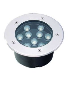 Φωτιστικό Χωνευτό Δαπέδου IP65/67 D180xH95mm Led 10w 3200K 833lm Viokef Lotus 4187000