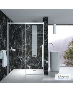 Συρόμενη πόρτα καμπίνας ντουζιέρας Smooth 120 ύψους 200εκ. ρυθμιζόμενη από 117 έως 121εκ. Devon Clean Glass Chrome SLM120C-100