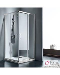 Καμπίνα ντουζιέρας Γωνιακής Εισόδου Corner Entry 90x72 (87-89 x 69-71 εκ.), Starlet Clear Chrome CS7290T-100