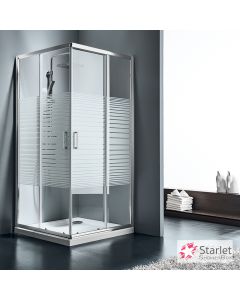 Καμπίνα ντουζιέρας Γωνιακής Εισόδου Corner Entry 80x80 (77-79 εκ.), Starlet Stripes Chrome CS80S-100