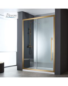 Συρόμενη πόρτα καμπίνας ντουζιέρας Noxx 160 ύψους 200εκ. ρυθμιζόμενη από 157 έως 159εκ. Devon Clean Glass AISI304 PVD Bronze Brushed SLN160C-221