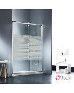 Συρόμενη πόρτα καμπίνας ντουζιέρας Starlet 110 ύψους 180εκ. ρυθμιζόμενη από 107 έως 111εκ. Stripes Chrome SLS110S-100