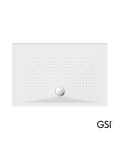 Ντουζιέρα Πορσελάνης Παραλληλόγραμμη 120x80 h.4 (4398) antislip Φ90 GSI White 471208-300