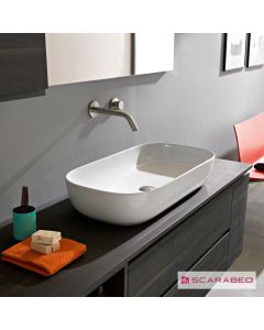 Νιπτήρας Πορσελάνης Glam 76x39 Scarabeo White 1803-300