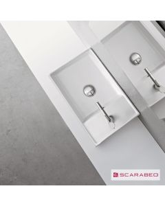 Νιπτήρας Πορσελάνης Teorema 41x23 (1 οπή) Scarabeo White 8031R4123-300