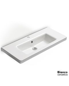 Νιπτήρας Πορσελάνης Urban 80x35 (1 οπή) Bianco Ceramica White 35080-300