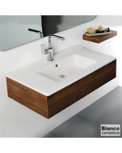 Νιπτήρας Πορσελάνης Flat 91,5x46,5 (1 οπή) Bianco Ceramica White 36090-300