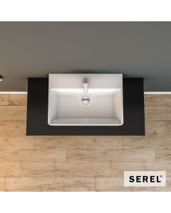 Νιπτήρας Πορσελάνης Tetra 60x42 (1 οπή) SEREL White 2047-300