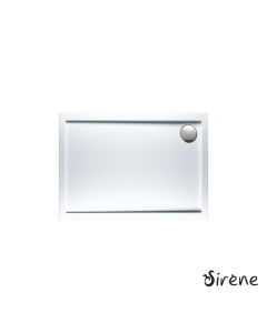 Ντουζιέρα Ακρυλική Παραλληλόγραμμη 100x70 extra-flat Φ90 Sirene White E10070-300