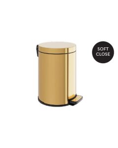 Χαρτοδοχείο 6lt Soft Close W80xD100xH410mm Warm Gold Gloss PVD Verdi 5910053