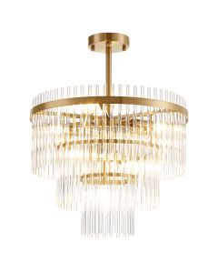 Φωτιστικό Οροφής Επτάφωτο 7xE14 D450xH560mm Διάφανο-Μπρονζέ Viokef Sabrina 4314500