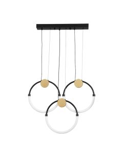 Φωτιστικό Κρεμαστό Ράγα Τρίφωτη L630xH1545mm Led 29w 1809lm 3000K Χρυσαφί-Μαύρο Viokef Briana 4314900