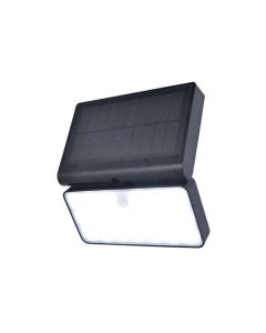 Απλίκα Ηλιακό Φωτιστικό με Αισθητήρα Κίνησης IP44 2700-6500K Led 8,5w 2x2200mAh 3,7 Li-ion battery 180x111xY192mm Matt Black Lutec Tuda 6935501330