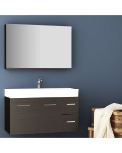 Orabella Amabile 100 με μια Πόρτα και δύο Συρτάρια - Κρεμαστό Έπιπλο Μπάνιου με πορσελάνινο νιπτήρα Tecla και καθρέπτη με εταζέρα και ντουλάπι F60164-70149-70112-70113-60164