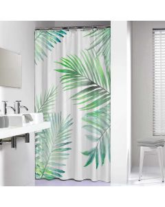 Leaves 180x200 green κουρτίνα μπάνιου πλαστική Sealskin 800144